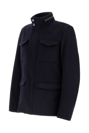 Giacca in lana e cashmere spazzolato blu HERNO | FI000128U333189200