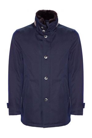 Cappotto in lana vergine blu HERNO | IM000369U331869200