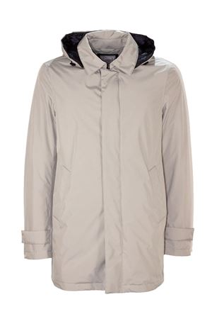 Parka lungo in microfibra di nylon grigio HERNO | PI001242U128409436