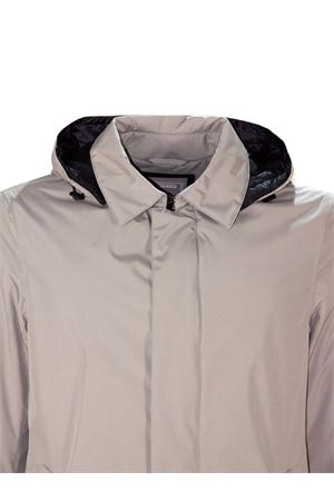 Parka lungo in microfibra di nylon grigio HERNO | PI001242U128409436