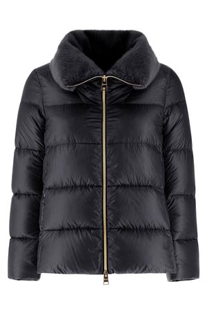 Black Nylon Ultralight Lady Faux Fur HERNO | PI001923D12017Z9300