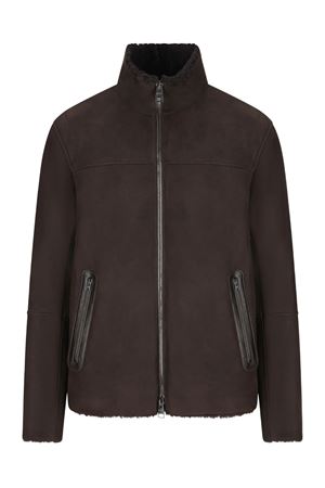 Brown shearling zip-front jacket HERNO | PL000134U181418800