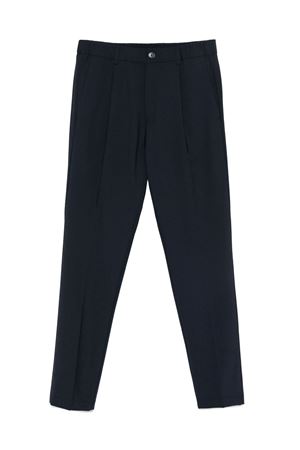 Blue pleated-front trousers HERNO | PT000130U33474S9200