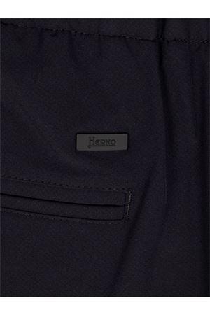 Blue pleated drawstring trousers HERNO | PT000155U12773S9300