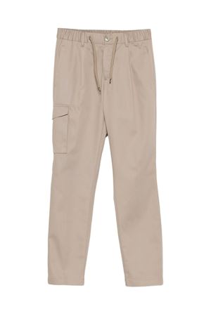 Beige cotton drawstring cargo trousers HERNO | PT00039UR132661985