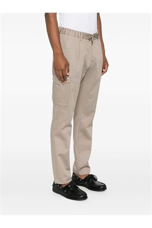 Beige cotton drawstring cargo trousers HERNO | PT00039UR132661985