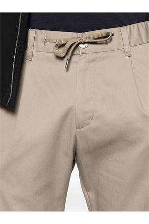 Beige cotton drawstring cargo trousers HERNO | PT00039UR132661985