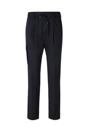 Blue cotton drawstring cargo trousers HERNO | PT00039UR132669200