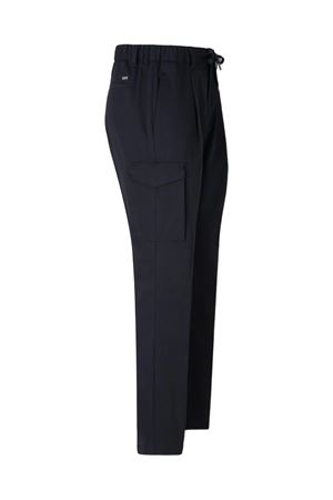 Blue cotton drawstring cargo trousers HERNO | PT00039UR132669200