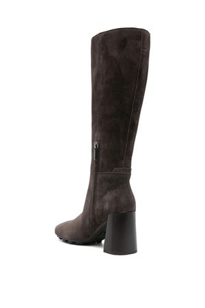 Brown calf suede knee-high boots HOGAN | HXW6950FW40BYES808