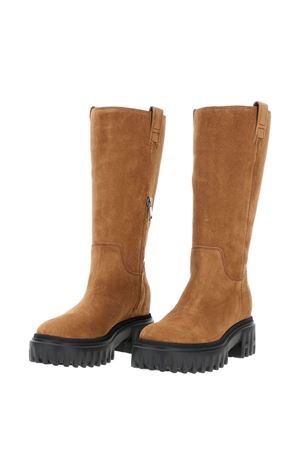 stivali in pelle marrone HOGAN | HXW7000FV40BYES609