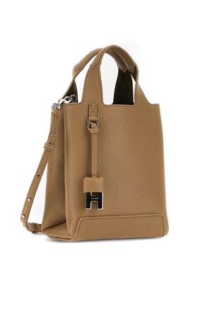 Mini shopping bag in brown textured leather HOGAN | KBW01RA0100TH1C808