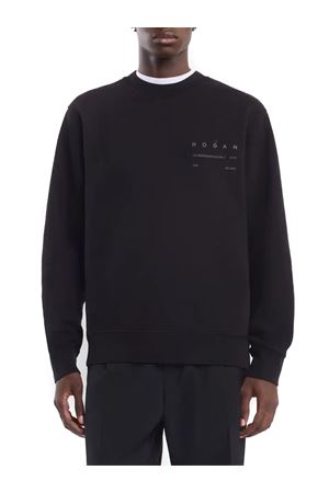 Round-neck sweater in cotton fleece HOGAN | KQMB551204TXUYB999