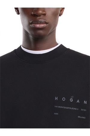 Round-neck sweater in cotton fleece HOGAN | KQMB551204TXUYB999