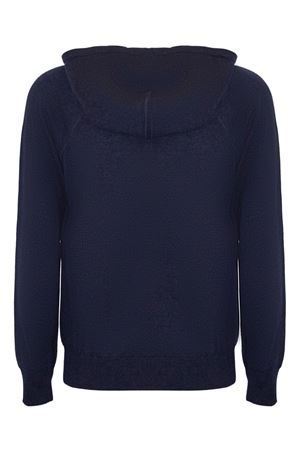 Maglia felpa in lana blu con cappuccio KANGRA | 2009880600038