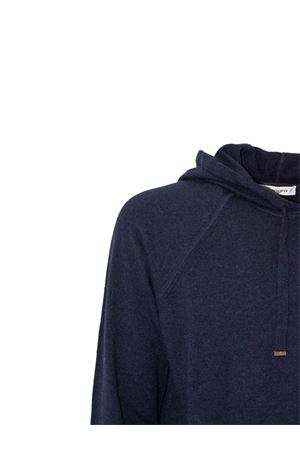 Maglia felpa in lana blu con cappuccio KANGRA | 2009880600038
