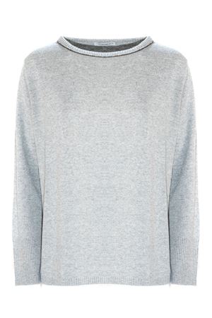 Maglia rasata in misto lana e cotone grigio KANGRA | 25821300745