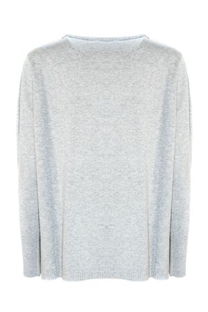 Maglia rasata in misto lana e cotone grigio KANGRA | 25821300745