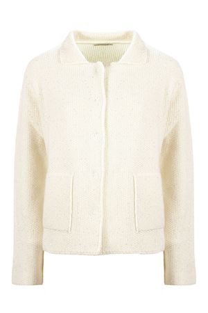 Shirt-collar jacket in seed stitch KANGRA | 27703400706