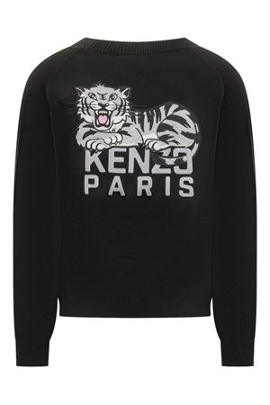 Black wool and cotton cardigan KENZO | FF65CA7503LI99J