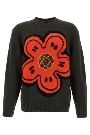 Green wool crew-neck sweater KENZO | FF65PU7413CK50