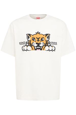 White Happy Tiger cotton T-shirt KENZO | FF65TS4514SG02