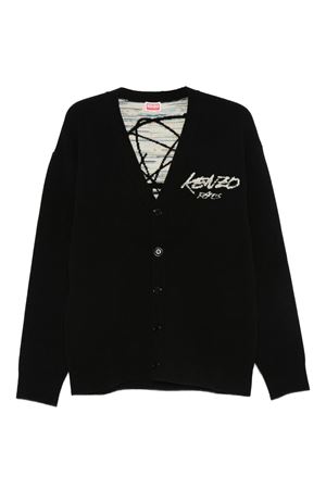 Black wool blend cardigan KENZO | FF68CA7513CJ99J