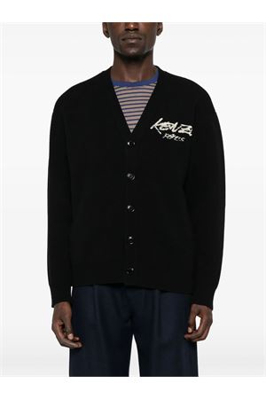 Black wool blend cardigan KENZO | FF68CA7513CJ99J