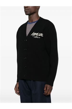 Black wool blend cardigan KENZO | FF68CA7513CJ99J