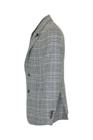 Prince of Wales blazer in grey wool and cashmere LARDINI | CN528AEAAIF65517920GR