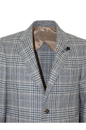 Prince of Wales blazer in grey wool and cashmere LARDINI | CN528AEAAIF65517920GR
