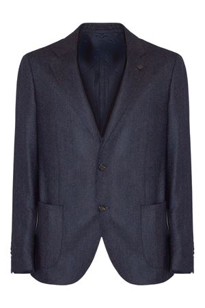 Blue pure wool and cashmere blazer LARDINI | CN528AEAAIF65527850NA