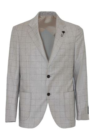 Prince of Wales blazer in beige wool and cashmere LARDINI | CN528AEAAIF65544200BE