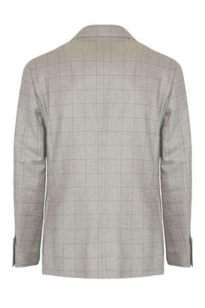 Prince of Wales blazer in beige wool and cashmere LARDINI | CN528AEAAIF65544200BE