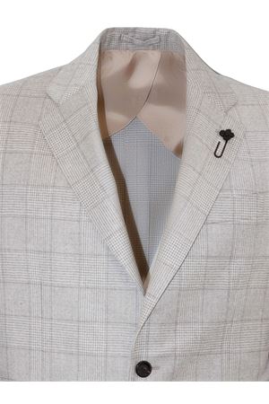 Prince of Wales blazer in beige wool and cashmere LARDINI | CN528AEAAIF65544200BE