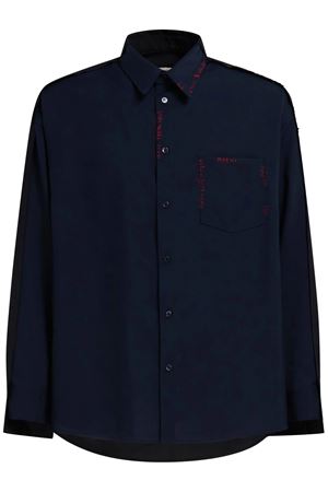 Dark blue virgin wool shirt MARNI | CUMU0278QSTW83900B99