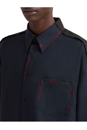Dark blue virgin wool shirt MARNI | CUMU0278QSTW83900B99