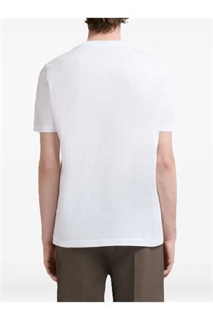 White cotton T-shirt with wolf print MARNI | HUMU0198EPUSCY45PRW01