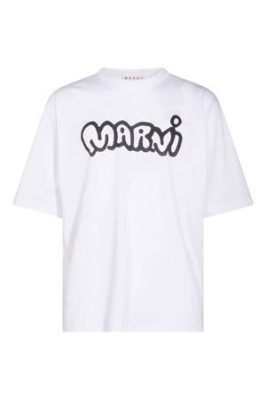 T-shirt in jersey bianco MARNI | HUMU0223WPUSCY53LOW01