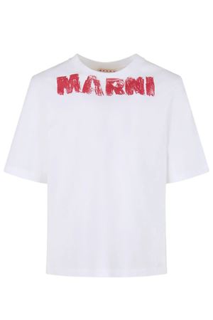T-shirt in cotone bianco MARNI | HUMU0348P0USCY33LOW01