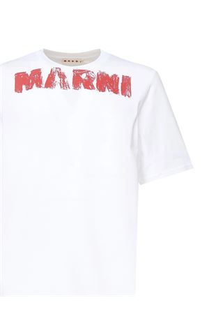 T-shirt in cotone bianco MARNI | HUMU0348P0USCY33LOW01