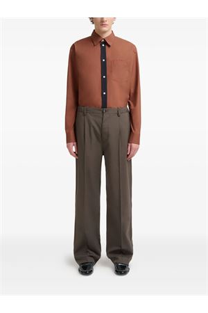 Pantaloni a gamba ampia  in lana marrone MARNI | PUMU0324U0TW83900N55