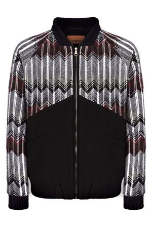 Bomber with zigzag insert in wool blend MISSONI | US25WC0CBC0059S4171
