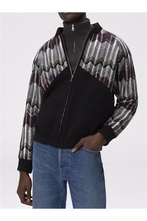 Bomber with zigzag insert in wool blend MISSONI | US25WC0CBC0059S4171