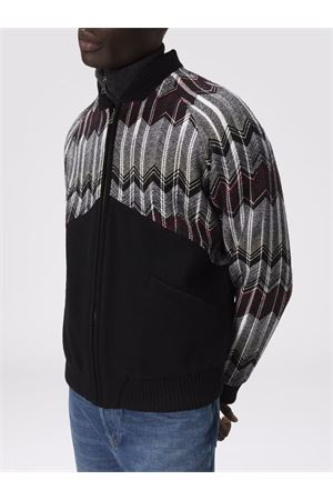 Bomber with zigzag insert in wool blend MISSONI | US25WC0CBC0059S4171