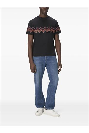 Black zigzag-print short-sleeved T-shirt MISSONI | US25WL04BJ00ONS91PD