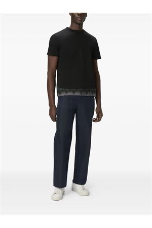 Black zigzag-print short-sleeved T-shirt MISSONI | US25WL0DBJ00OIS91PU