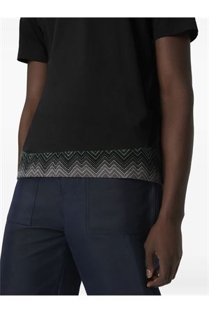 Black zigzag-print short-sleeved T-shirt MISSONI | US25WL0DBJ00OIS91PU