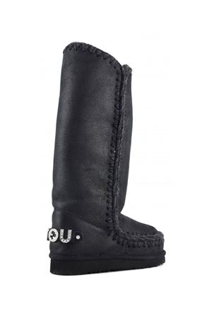 Cracked black sheepskin Eskimo 40 MOU | FW101052BCBKG