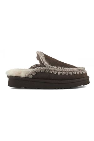 Brown Eskimo slipper in double-face sheepskin MOU | FW101125ABRPEP